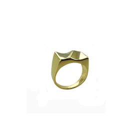 Imagem do produto Anel quadrado grumet liso folheado a ouro 18K