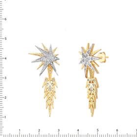 Imagem do produto Brinco constelation estrela de zircônia com detalhes de fogo pendente folheado a ouro 18K