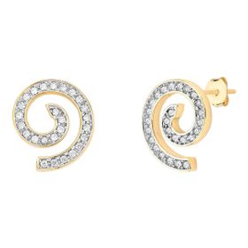 Imagem do produto Brinco Stelle espiral de zircônias folheado a ouro 18K