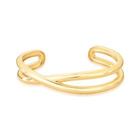 Imagem do produto Pulseira rígida dois aros em X polido folheado a ouro 18K
