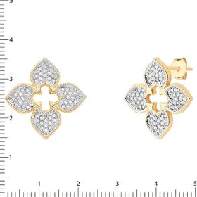 Imagem do produto Brinco Stelle Flor com 4 pétalas cravejadas de zircônia folheado a ouro 18K