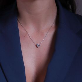 Imagem do produto Colar moissanite coração 8x8mm prata 925