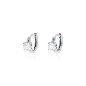 Imagem do produto Brinco ponto de luz moissanite argola de click lisa em prata 925