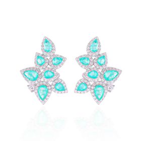 Imagem do produto Brinco Ocean  earcuff gotas paraíba com cravação de zircônia em prata 925