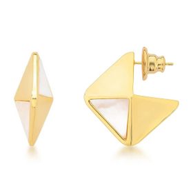 Imagem do produto Brinco geometry nacar triangular folheado a ouro 18k