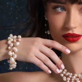 Imagem do produto Pulseira Fios Rustic Pearl pérolas folheada a ouro 18k