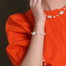 Imagem do produto Pulseira Rustic Pearl pérolas folheada a ouro 18k