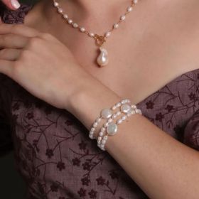 Imagem do produto Pulseira Vintage Pearl pérolas folheada a ouro 18k