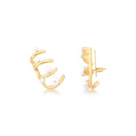 Imagem do produto Brinco earcuff wavy pearl folheado a ouro 18k