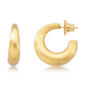 Imagem do produto Brinco meia Argola fosca folheado a ouro 18k