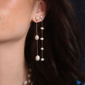 Imagem do produto Brinco Three Pearls pérolas naturais folheado a ouro 18k