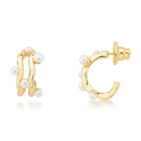Imagem do produto Brinco wavy pearl folheado a ouro 18k