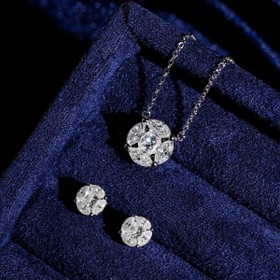 Imagem do produto Colar 45cm malha elo portugues com ponto de luz de moissanite em prata 925