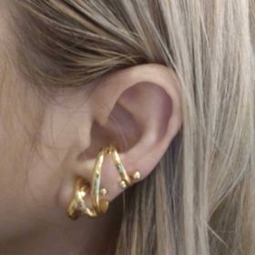 Imagem do produto Brinco earcuff ondulado folheado a ouro 18k