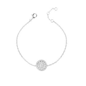 Imagem do produto Pulseira Moissanite 0,48CT com botao 11mm pizza baguetado com cravação em prata 925