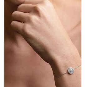 Imagem do produto Pulseira Moissanite 0,48CT com botao 11mm pizza baguetado com cravação em prata 925