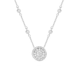 Imagem do produto Colar Moissanite 2,16CT Pizza 25mm miolo cravejado e ponto de luz em volta prata 925
