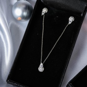 Imagem do produto Colar 45cm malha elo portugues com pingente de gota de moissanite em prata 925
