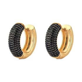 Imagem do produto Brinco Argola bruto black folheado a ouro 18K