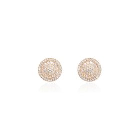 Imagem do produto Brinco pizza de zircônias em prata 925 folheado a ouro 18K