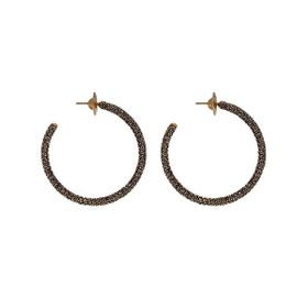 Imagem do produto Brinco Argola Hoop Strass Ouro Vintage by Hector Albertazzi