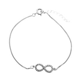 Imagem do produto Pulseira infinito cravejado de zircônias em Prata 925