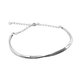 Imagem do produto Pulseira Rígida Torcida com cravação de zircônias em prata 925