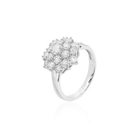 Imagem do produto Anel Moissanite 4mm Chuveirinho Aro Liso em Prata 925