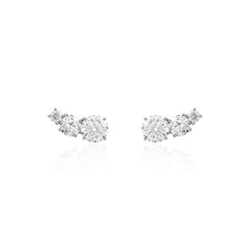 Imagem do produto Brinco Moissanite 6mm Earcuff 3 Pontos de Luz Crescentes em Prata 925
