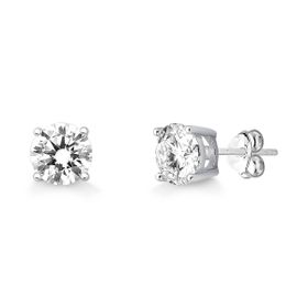 Imagem do produto Brinco Moissanite 8MM Ponto de Luz 4 garras em Prata 925