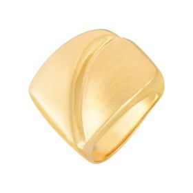 Imagem do produto Anel Aro Quadrado com detalhe Facetado Fosco Folheado a Ouro 18K