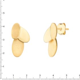 Imagem do produto Brinco Três Pétalas Foscas e Lisas Folheado a Ouro 18K