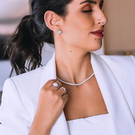 Imagem do produto Anel Moissanite 4mm Chuveirinho Aro Liso em Prata 925