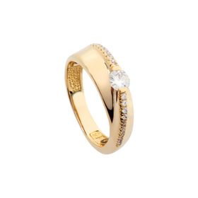 Imagem do produto Anel com Filete de Zircônias com Ponto de Luz Central em Prata 925 Folheado a Ouro 18K