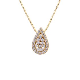 Imagem do produto Colar Gota Cravejada de Zircônias em Prata 925 Folheado a Ouro 18K