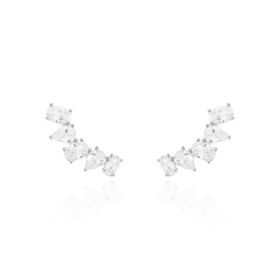 Imagem do produto Brinco Earcuff com cristais Quadrados e Gotas ponto de luz de zircônia em Prata 925