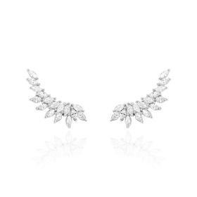 Imagem do produto Brinco Earcuff Fileira de Navetes 2mm Zircônia em Prata 925