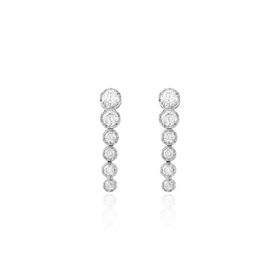 Imagem do produto Brinco Moissanite Caixa Inglesa Ponto de Luz Crescente 5mm em Prata 925