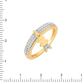 Imagem do produto Anel Com aro Meio Cravejado de Zircônias com Menino Pendurado Folheado a Ouro 18K