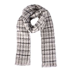 Imagem do produto Xale Acrílico Xadrez Tear Branco e Preto 192X66CM