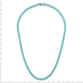 Imagem do produto Colar Ocean 42cm Riviera de Cristais Paraíba Quadrados em Prata 925