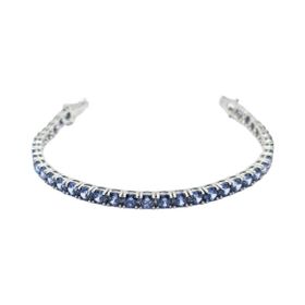 Imagem do produto Pulseira 18cm Riviera de Cristais Tanzanitas em Prata 925