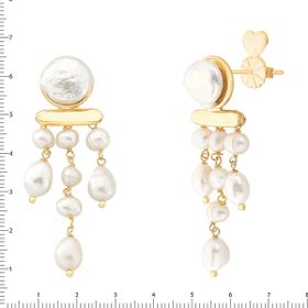 Imagem do produto Brinco pérolas irregulares longo folheado a ouro 18k