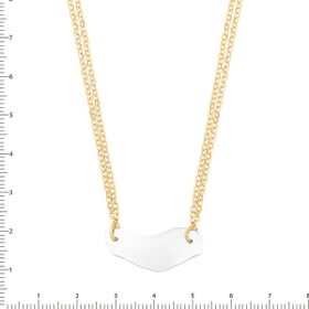 Imagem do produto Colar Corrente Dupla com Chapa Lisa Mix de banho Folheado a Ouro 18K em Prata 925
