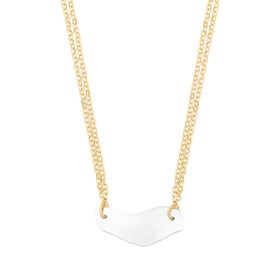 Imagem do produto Colar Corrente Dupla com Chapa Lisa Mix de banho Folheado a Ouro 18K em Prata 925