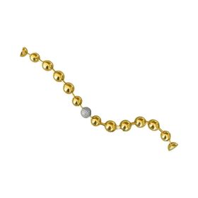 Imagem do produto Pulseira Esferas Lisas com uma Cravejada de Zircônia Folheado a Ouro 18K