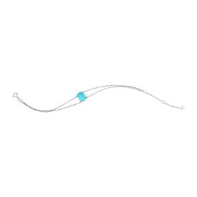 Imagem do produto Pulseira Ocean Corrente Dupla com Cristal Paraíba Oval em Prata 925