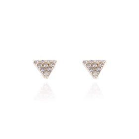 Imagem do produto Brinco Triangulo 5mm com Cravaçao Fina de Zircônias em Prata 925 Folheado a Ouro 18K