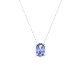 Imagem do produto Colar 45cm com cristal Tanzanita 5mm oval 4 Garras em prata 925