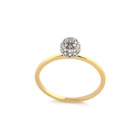 Imagem do produto Anel Aro Liso e Bola Cravejada de Zircônias Finas Folheado a Ouro 18K